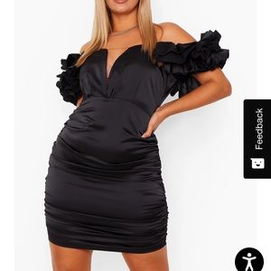 Boohoo Ruffle Sleeve Detailed Dress